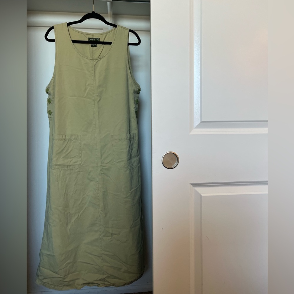 Eddie Bauer Cotton Linen Maxi Overall Dress